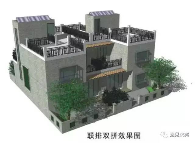 联排双拼别墅效果图,也可以做成错位双拼,房屋更有层次感_搜狐网