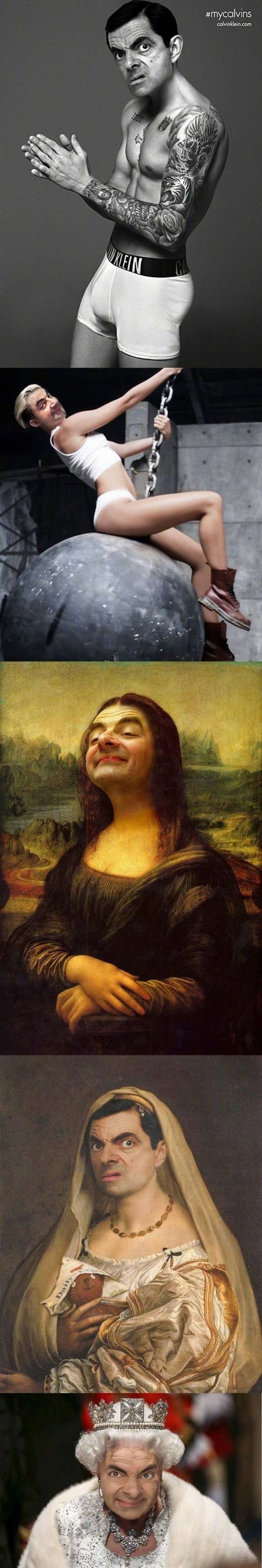 网友恶搞憨豆先生,哈哈这p图技术太6了