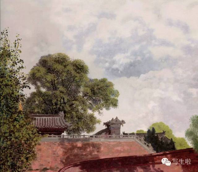 五台山系列之文殊庙70cm,90cm布面油画2012年