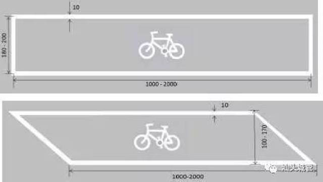 3,自行车图案在停放区域内垂直和水平位置居中设置.图案间
