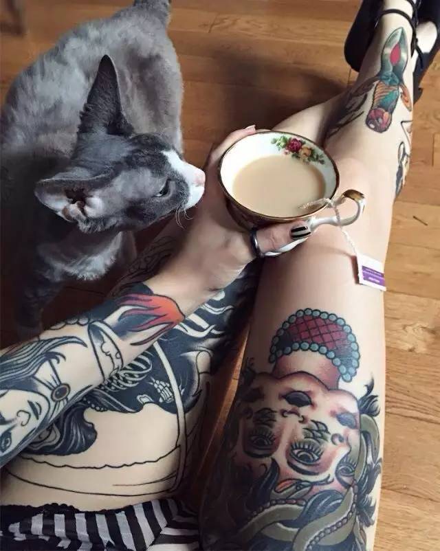 性感而又霸气的大花腿纹身!