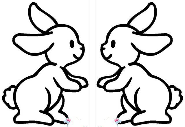 兔子轴对称简笔画图片