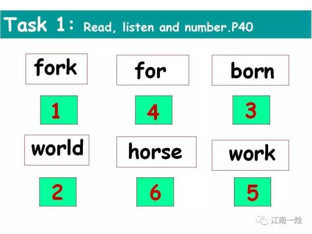 task  : look, listen and write.