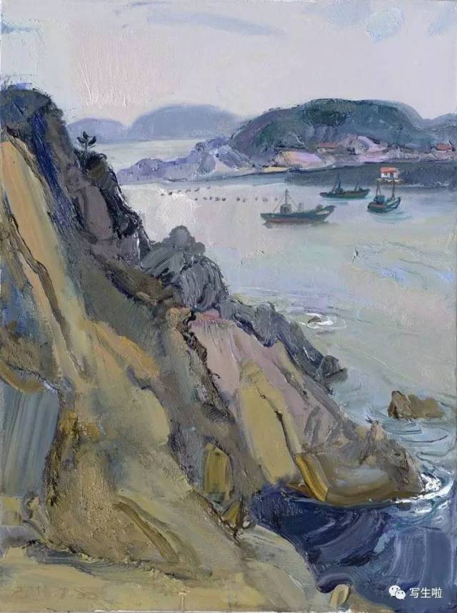 黄色礁石 60x80cm