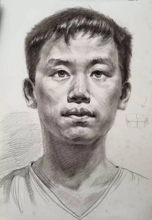 【广东名师考题示范】90分钟男青年素描头像