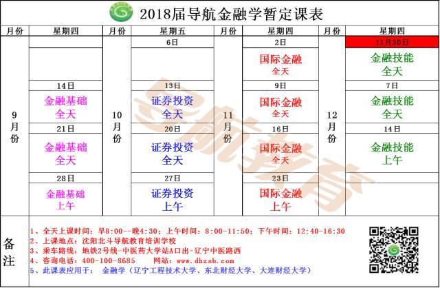 【新课上线】金融学专业课课表新鲜出炉!