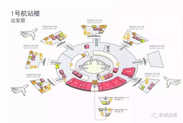 (巴黎戴高乐机场平面图)