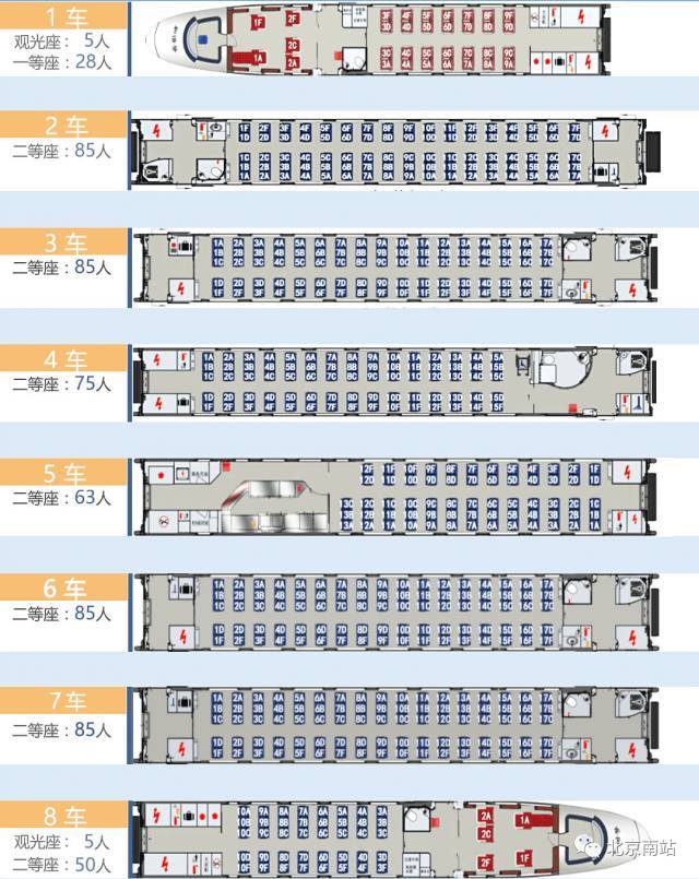 高铁复兴号座位分布图图片