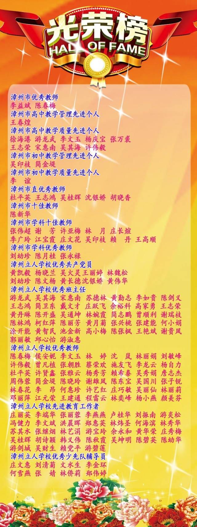 会议由高中部副校长谢惠清主持 2016-2017年市级,校级先进教职员工