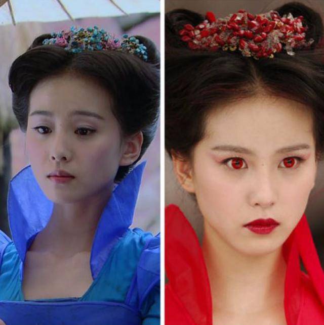 刘诗诗在《仙剑奇侠传三》中一人饰演龙葵和红葵两角还是比较方便