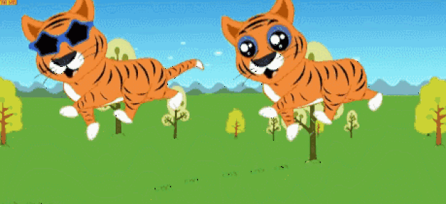 两只老虎爱跳舞 动图图片