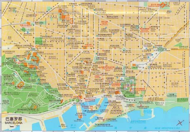 西班牙四大城市中文地图,比百度地图还专业