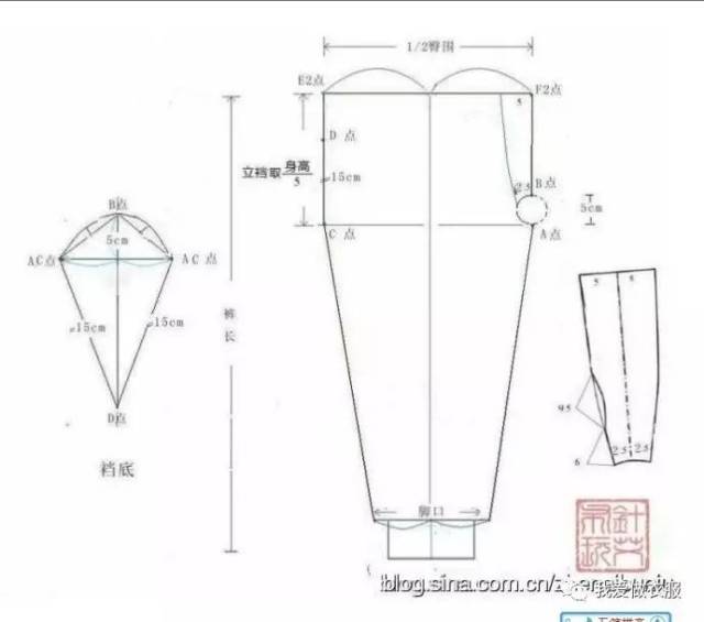 男士加叉秋裤的裁剪图图片