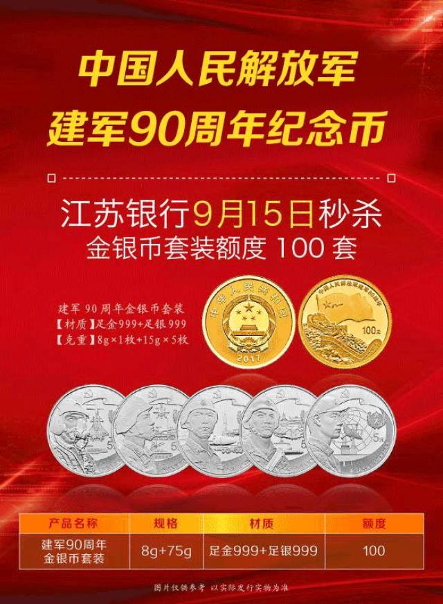 中国人民解放军建军90周年金银纪念币”黄金屋限量销售100套！_搜狐网