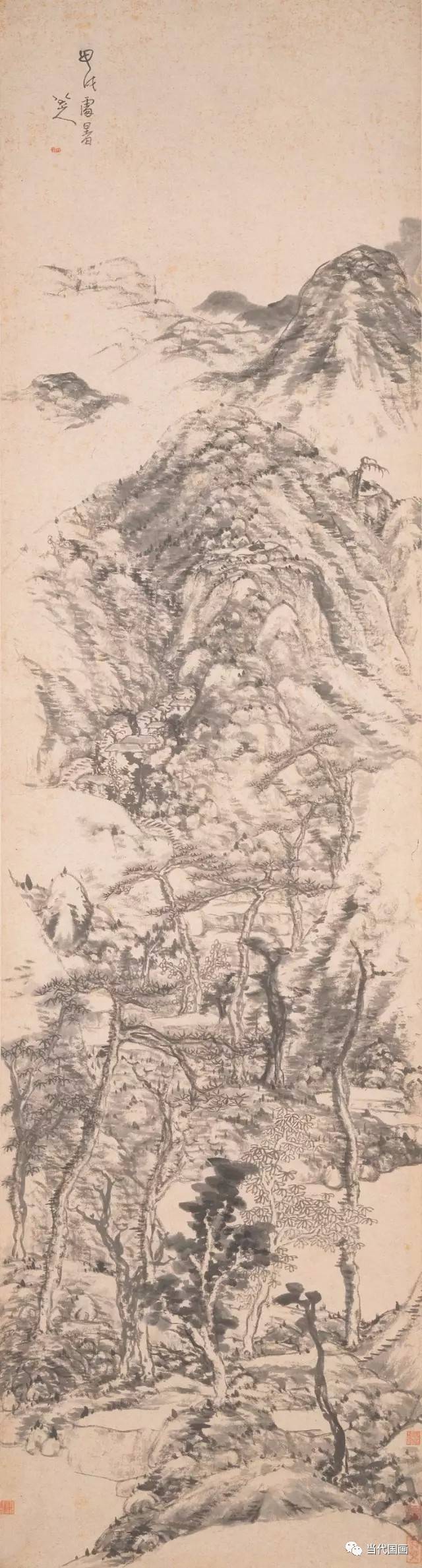 朱耷《秋山图》轴（上海博物馆藏）_搜狐网