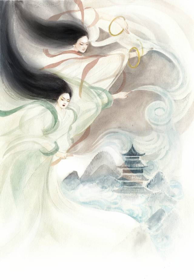 烂指的古风插画:主仙侠山海经类