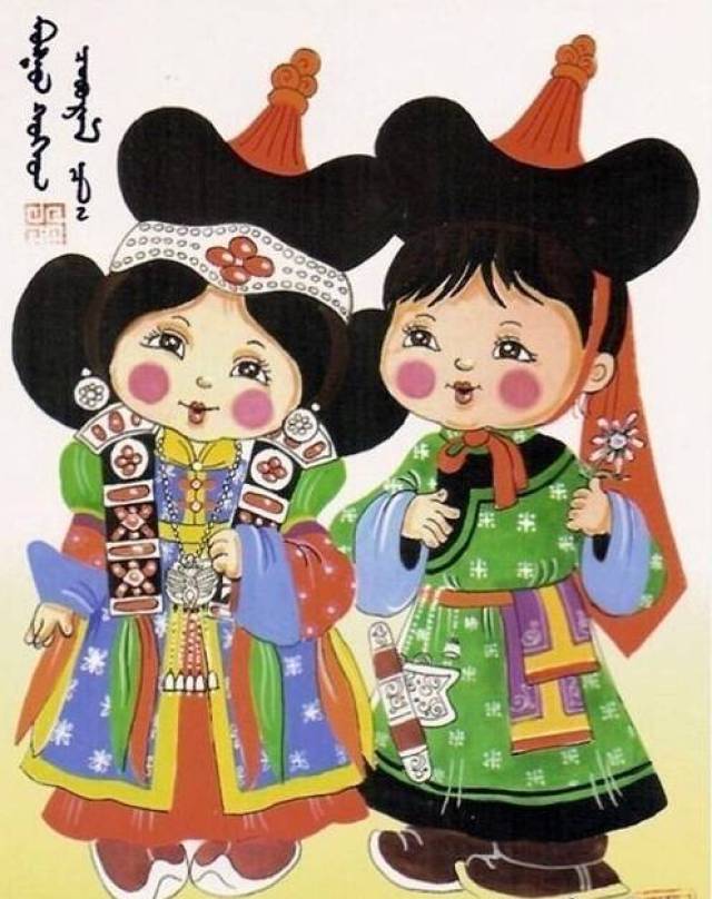 【蒙古文化】卡通版蒙古各部落传统服饰 知道都是哪个部落吗