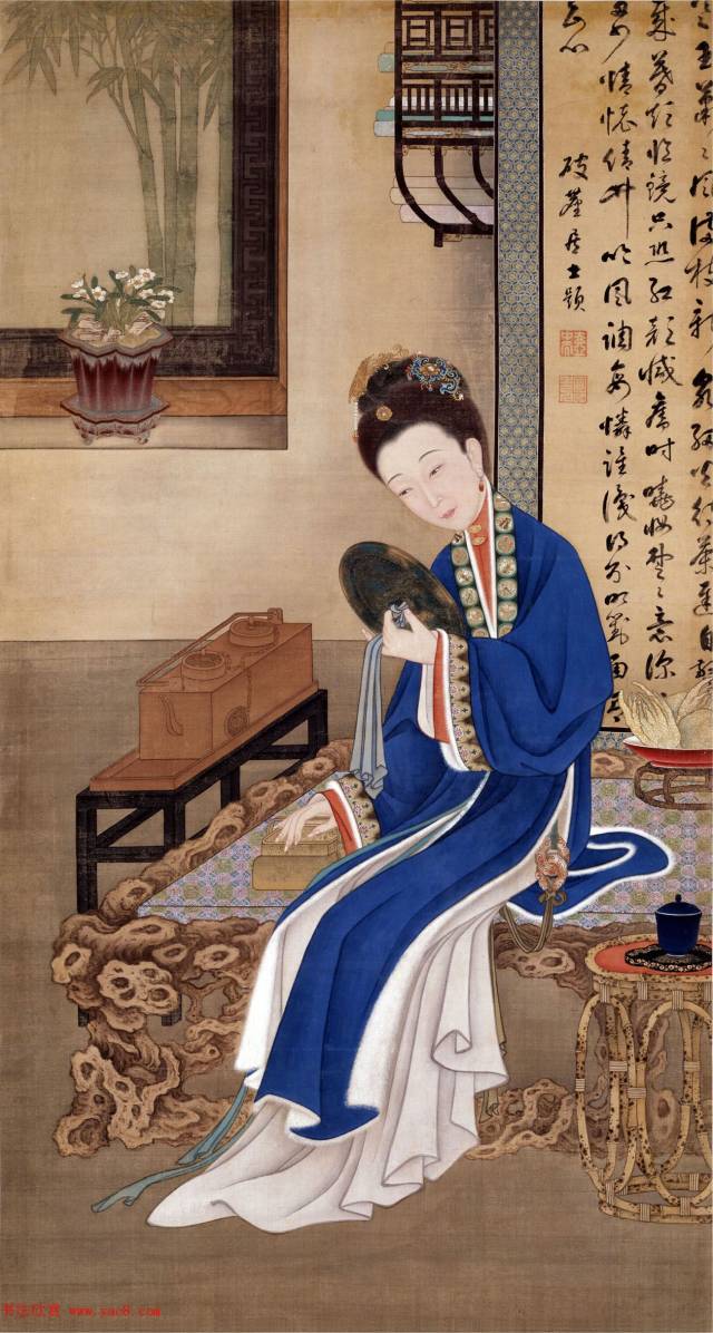 中国 清末 美人画 工笔重彩人物画欣赏：故宫十二美人动起来！_搜狐网