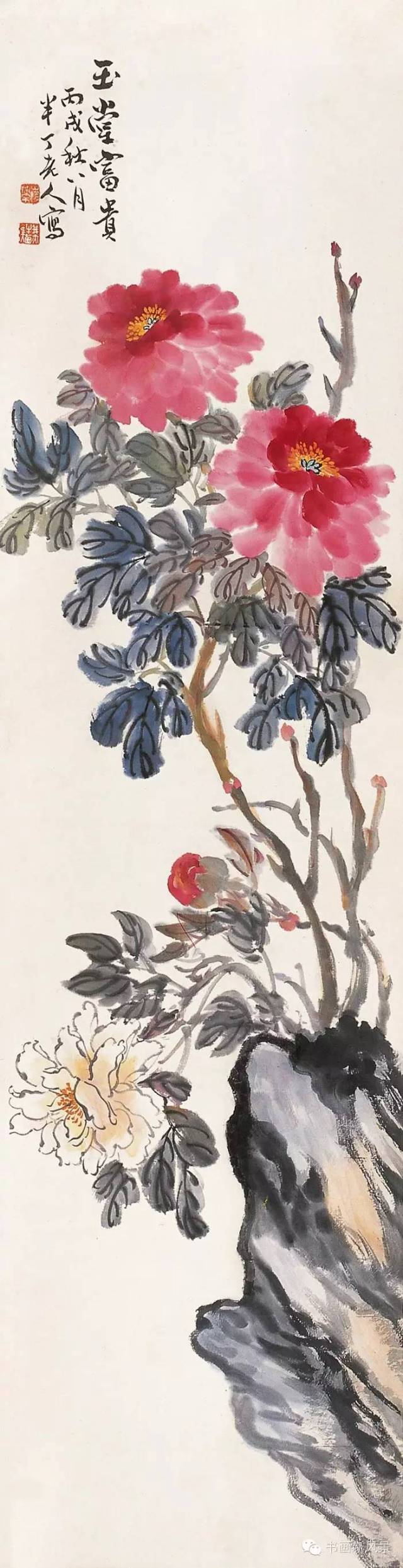 肉筆 | 牡丹 日本画佐藤宏三画伯 「牡丹図」 白梅図 東京書芸館 箱付き