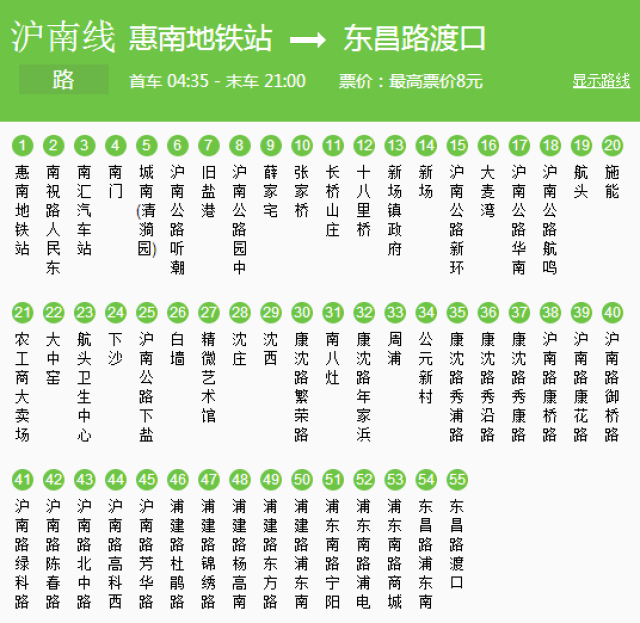 沪南线公交线路图图片