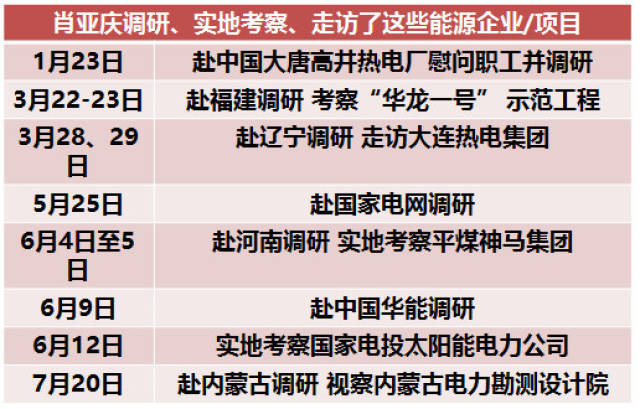 國資委主任肖亞慶調研,考察集錦:八大能源央企國企和項目在列