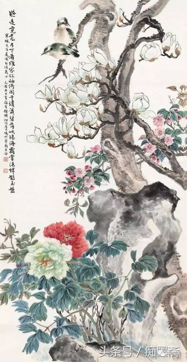中国花鸟画大家,美术教育家陆抑非教授花鸟画作品_手机搜狐网