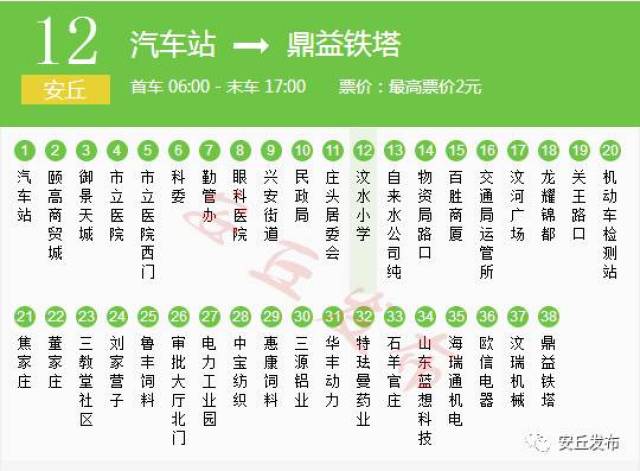 安丘公交线路有新调整,史上最直观公交路线快收藏