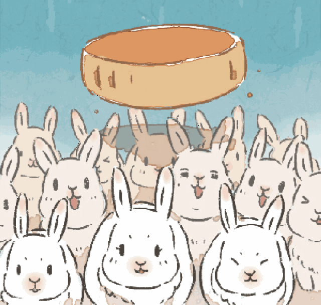 兔子做月饼生产线动图图片