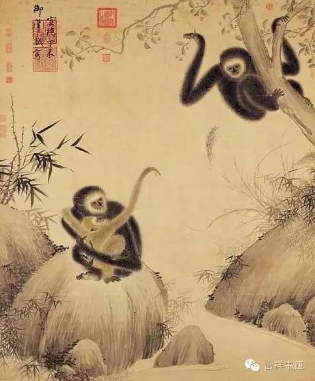 古今画家笔下的灵猴，妙趣横生！_搜狐网