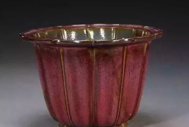 极品北宋钧瓷入窑一色，出窑万彩！菱花式花盆