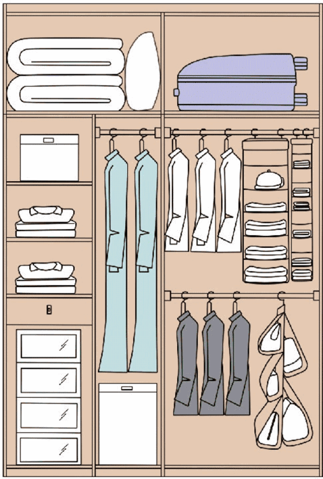 口袋式衣物收纳法,衣柜瞬间空出一半,叠好的的衣服不散还很好看!