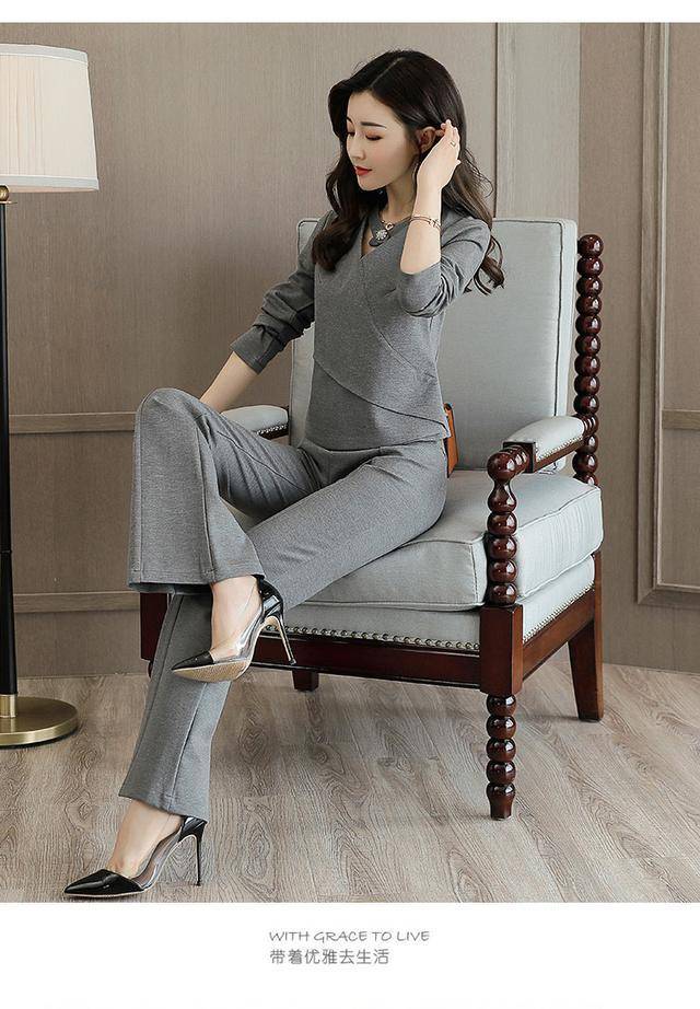 秋季时尚气质ol通勤裤装,职场女性必备套装