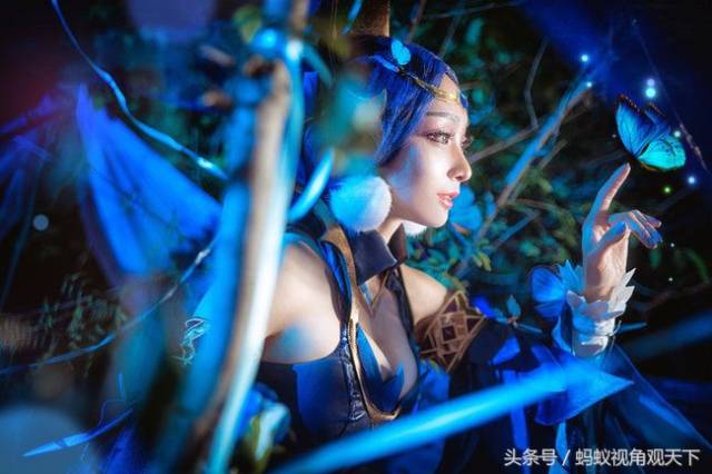 貂蝉姐姐真人新皮肤:仲夏夜之梦cos,夜色中的沉沦