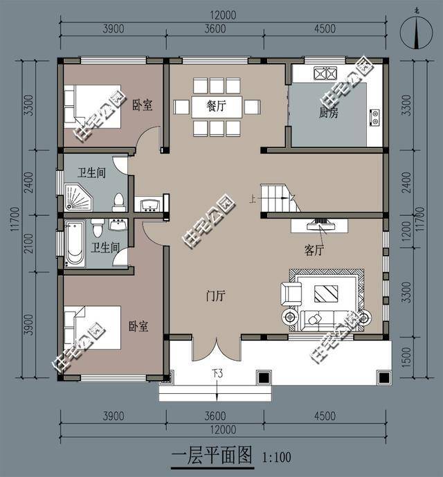 6米宽12米长建房图农村图片