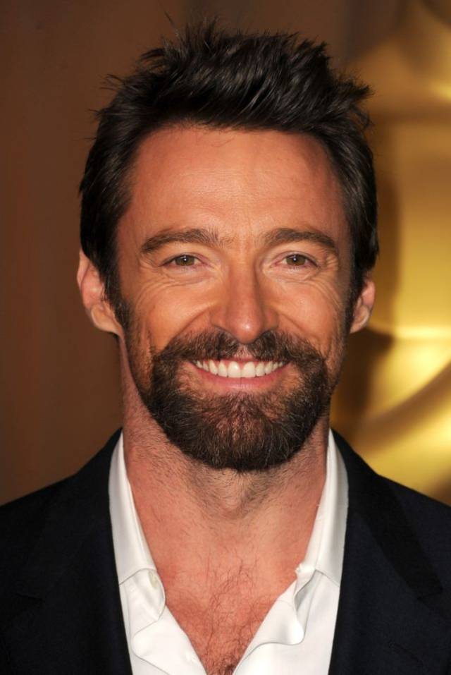 第九名是狼叔休·杰克曼(hugh jackman),电影里的金刚狼就留着性感的