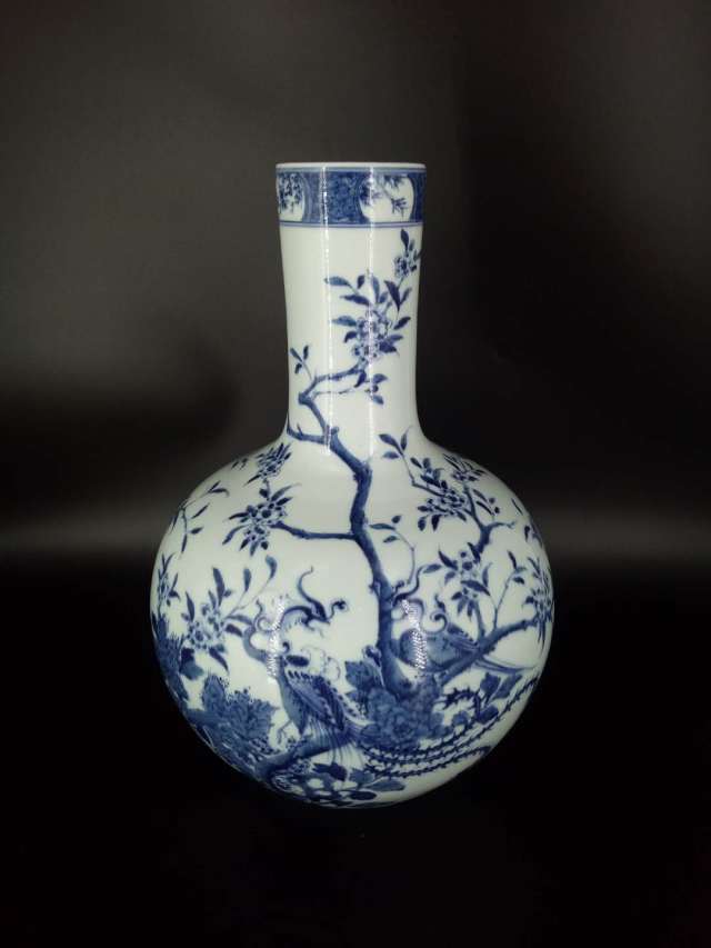 康熙青花天球瓶_搜狐网