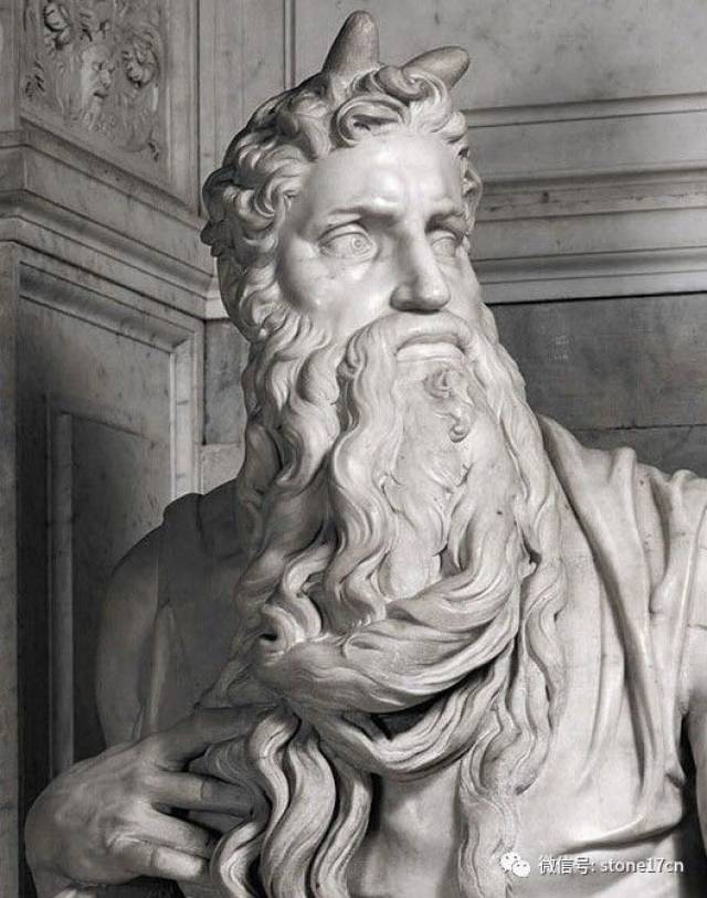 米开朗基罗-雕塑《摩西》由statuary大理石雕刻而成.