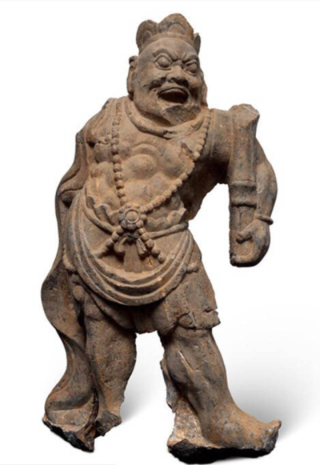 唐代 青石天王力士像 高 78cm