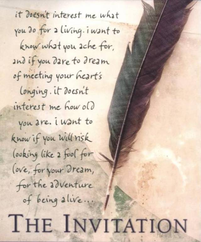 文:奥雷阿(加拿大) 你为生存做些什么,我不关心;我想知道你的渴求,你