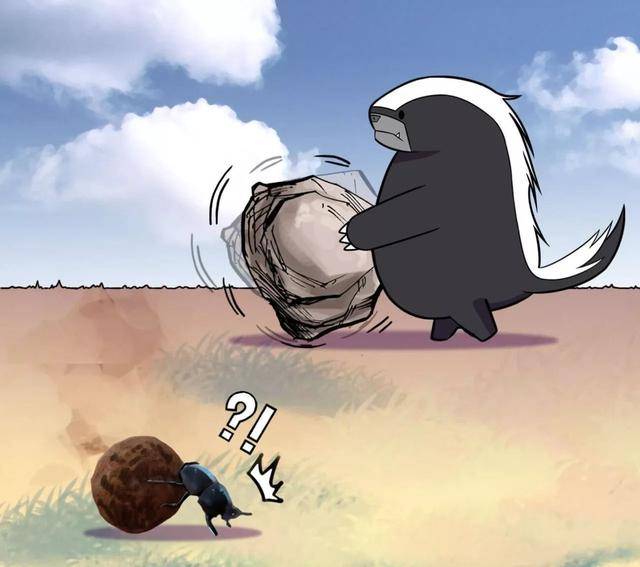 平头哥漫画,世界上最不记仇的动物,向蜜獾势力低头