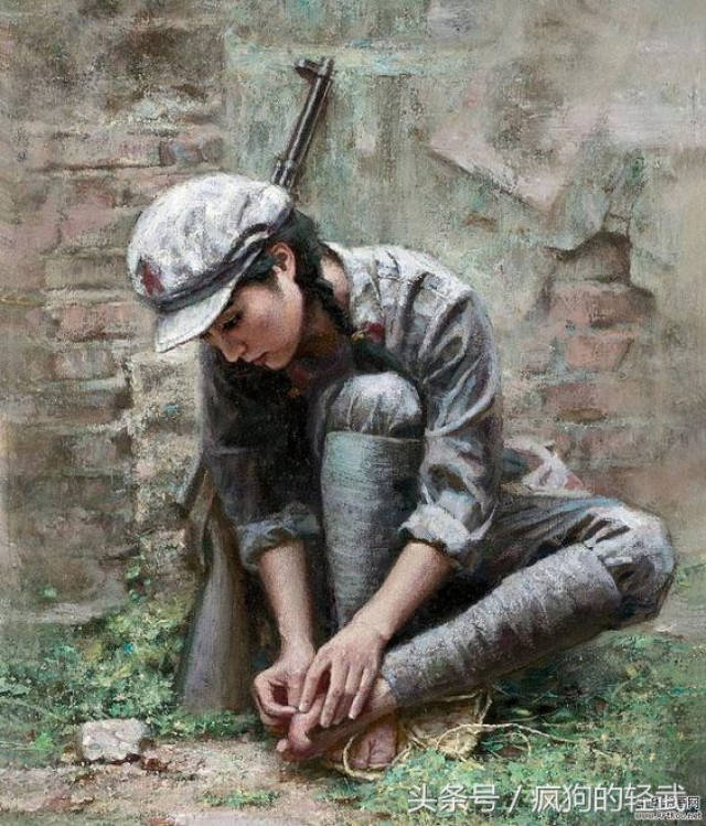 国内鲜有人知的画家张大中笔下的红军女战士