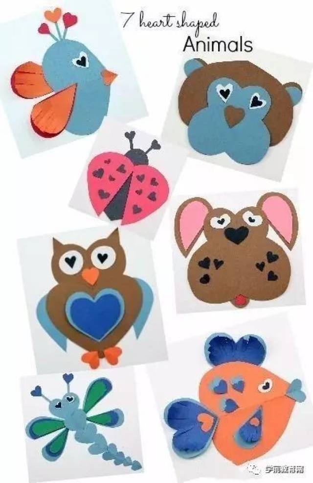 创意手工:百变心形卡纸小动物,带给孩子满满好心情!