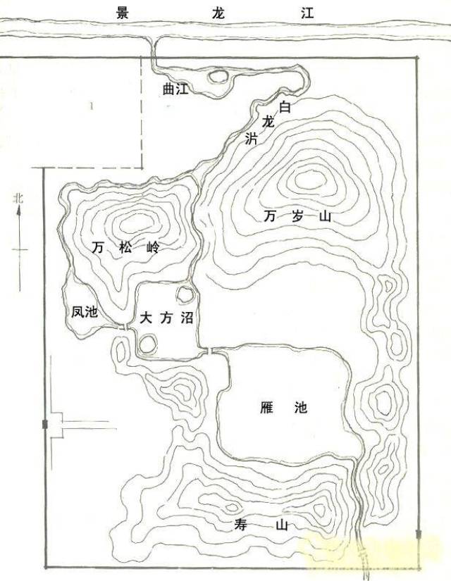 艮岳平面图高清图片