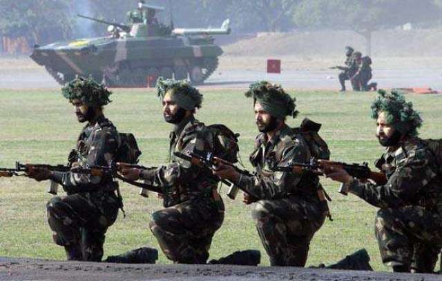 资料图片:印度陆军军演.(图片来源于网络)