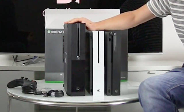 Xbox One X标准版开箱+PS4 Pro尺寸对比视频_手机搜狐网