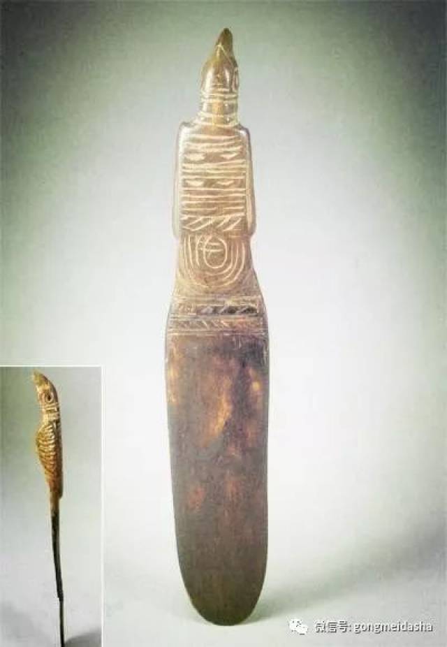 河姆渡遗址文物 双鸟朝阳纹象牙蝶形器 西周时期起迅猛发展的手工艺