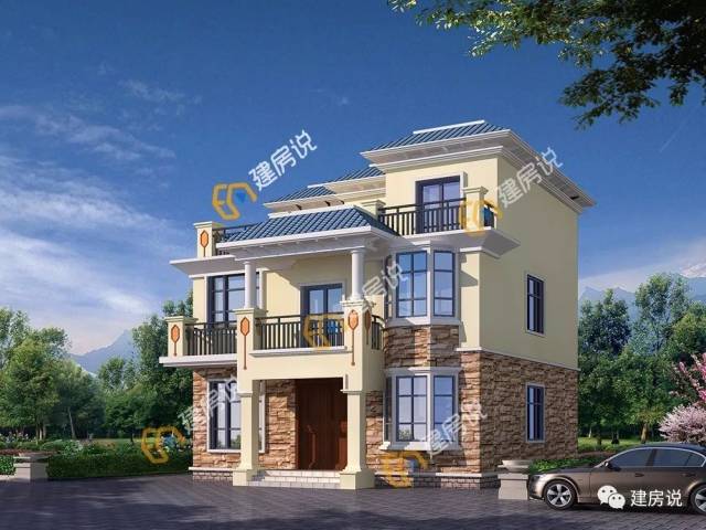 房子限高我建造这款平屋顶三层农村别墅一样漂亮