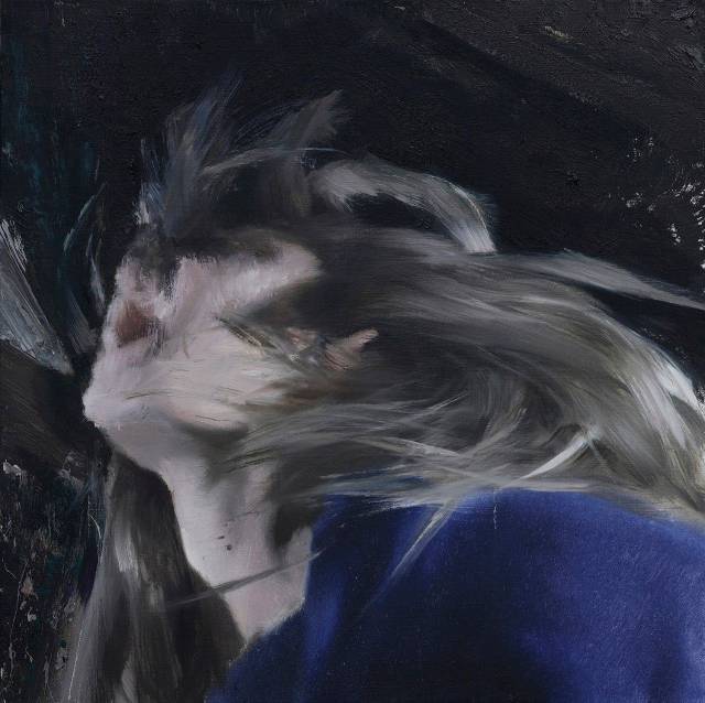 暗与长 布面油画 160x210cm 2016 你会发现,他的画面都定格在人的冲撞