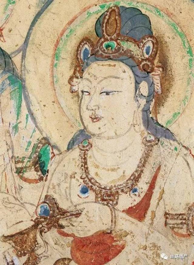 中国唐時代　敦煌莫高窟壁画 彩絵　人物像 発掘品 AK1948A8-5 敦煌唐代壁画中的女性形象