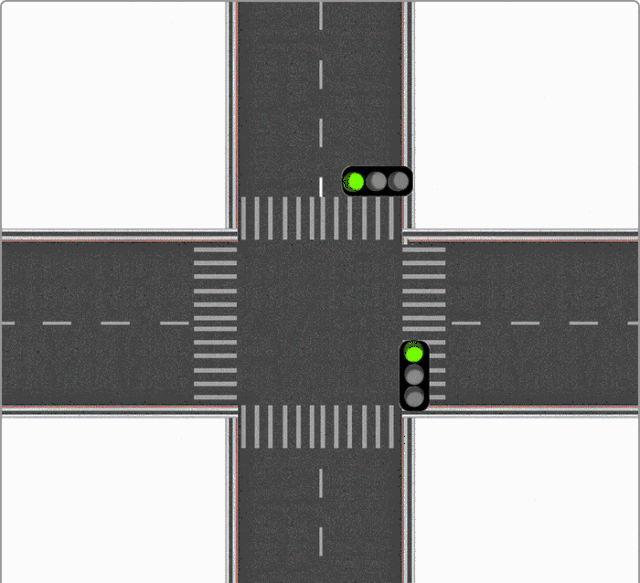 十字路口红绿灯模拟图图片
